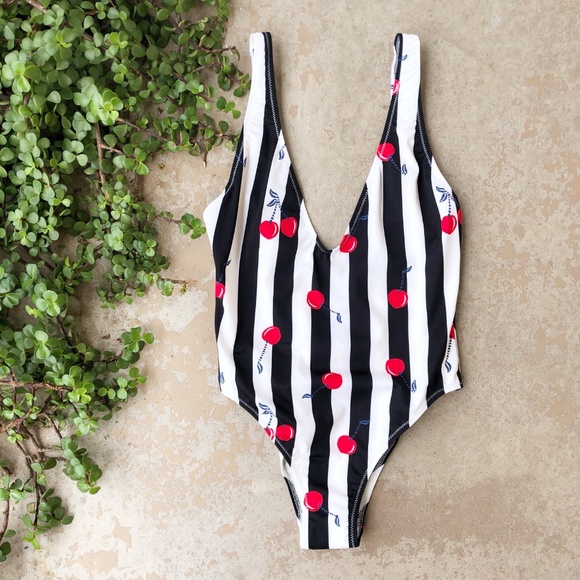 SOLID & STRIPED Other - Solid & Striped Cherry Stripe One Piece Swimsuit